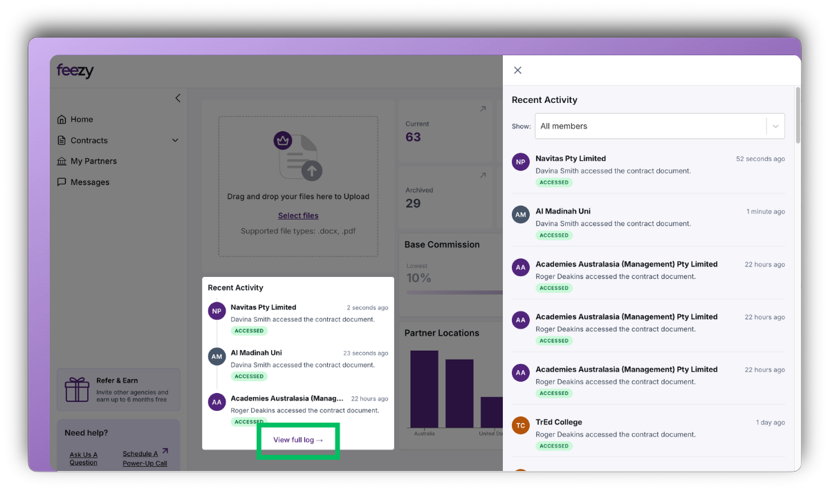 Master activity view